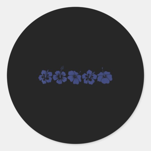 Hawaiian Aloha Hibiscus Flower Hawaii Surfer Vinta Ronde Sticker (Voorkant)