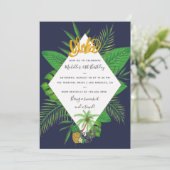 Hawaiian Aloha Luau Birthday Party Invitation Kaart (Staand voorkant)