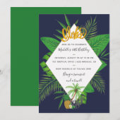 Hawaiian Aloha Luau Birthday Party Invitation Kaart (Voorkant / Achterkant)