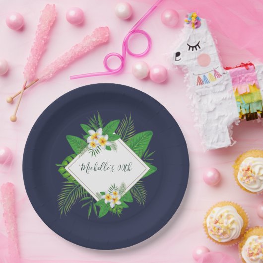 Hawaiian Aloha Luau Birthday Party Papieren Bordje (Feest)