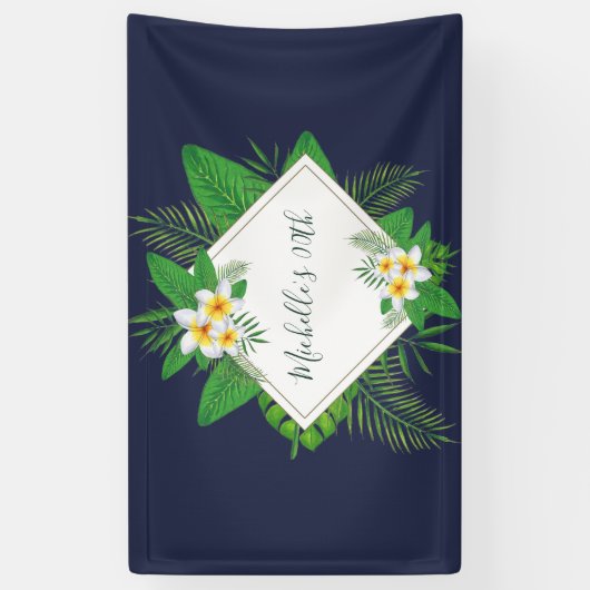 Hawaiian Aloha Luau Birthday Party Spandoek (Verticaal)