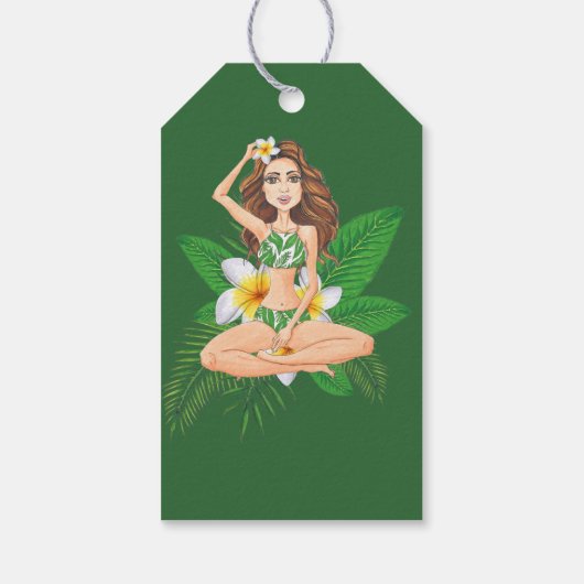 Hawaiian Aloha Luau Party Guest Favor Cadeaulabel (Achterkant)