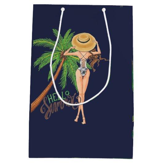 Hawaiian Aloha Luau Party Guest Favor Medium Cadeauzakje (Achterkant)