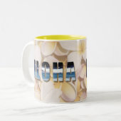 Hawaiian "Aloha-Mahalo" (Welkom en bedankt) Tweekleurige Koffiemok (Voorkant links)