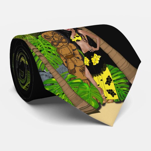 Hawaiian Aloha Night Stropdas (Opgerold)