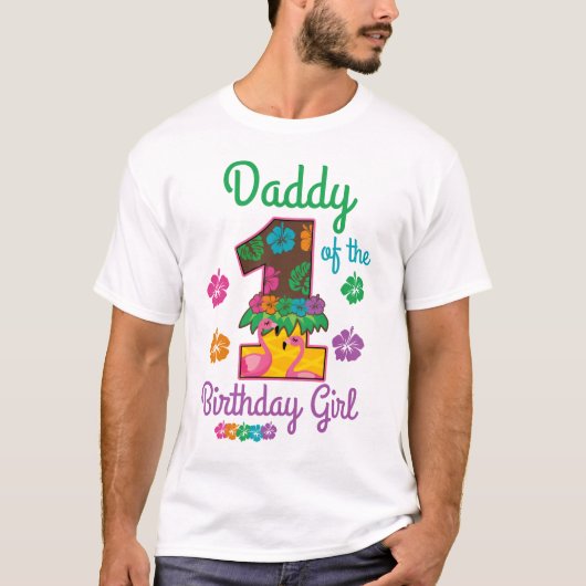 Hawaiian aloha Papa van de eerste verjaardag T-shirt (Voorkant)