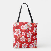 Hawaiian Aloha Shirt Pattern — Red Tote Bag (Achterkant)