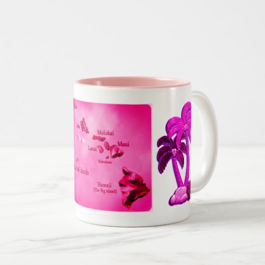 Hawaiian Aloha Style Two-Tone Coffee Mok (Voorkant rechts)