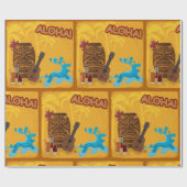 Hawaiian Aloha Tiki Bar Retro Luau Party Cadeaupapier (Vlak)