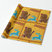 Hawaiian Aloha Tiki Bar Retro Luau Party Cadeaupapier (Uitgerold)