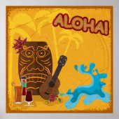 Hawaiian Aloha Tiki Bar Retro Luau Party Poster (Voorkant)