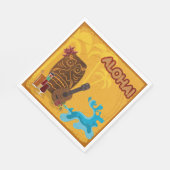 Hawaiian Aloha Tiki Bar Retro Luau Party Servet (Hoek)