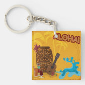 Hawaiian Aloha Tiki Bar Retro Luau Party Sleutelhanger (Voorkant)