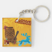 Hawaiian Aloha Tiki Bar Retro Luau Party Sleutelhanger (Achterkant)