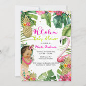 Hawaiian Aloha Tropical Baby Meisje  Douche Kaart (Voorkant)