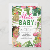 Hawaiian Aloha Tropical Baby Meisje  Douche Kaart (Voorkant)