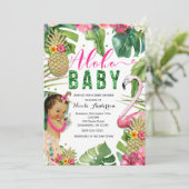 Hawaiian Aloha Tropical Baby Meisje  Douche Kaart (Staand voorkant)