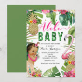 Hawaiian Aloha Tropical Baby Meisje  Douche Kaart (Voorkant / Achterkant)
