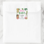 Hawaiian Aloha Tropical Baby Meisje  Favor Vierkante Sticker (Tas)