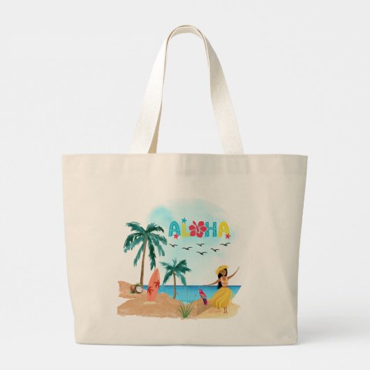 Hawaiian Aloha Vibes Canvas tas (Achterkant)