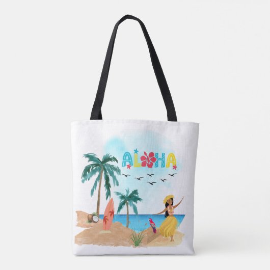 Hawaiian Aloha Vibes Canvas tas (Achterkant)