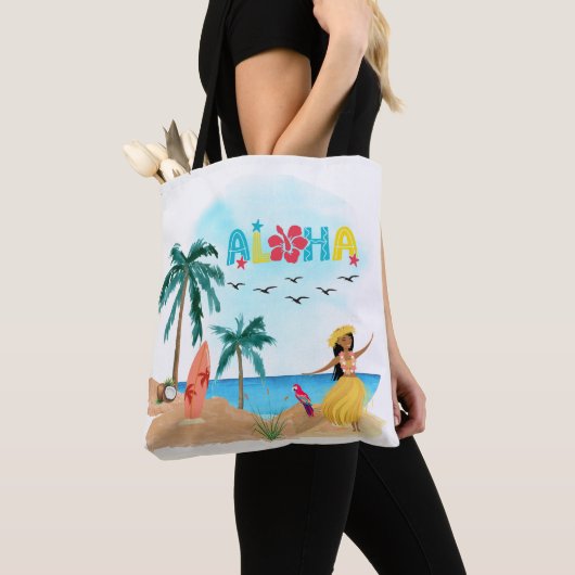 Hawaiian Aloha Vibes Canvas tas (Dichtbij)