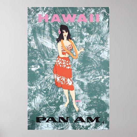 Hawaiian Art Hawaii Print Pan Am Travel Poster (Voorkant)