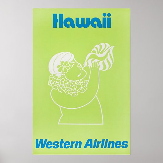 Hawaiian Art Hawaii Print Western Travel Poster  (Voorkant)