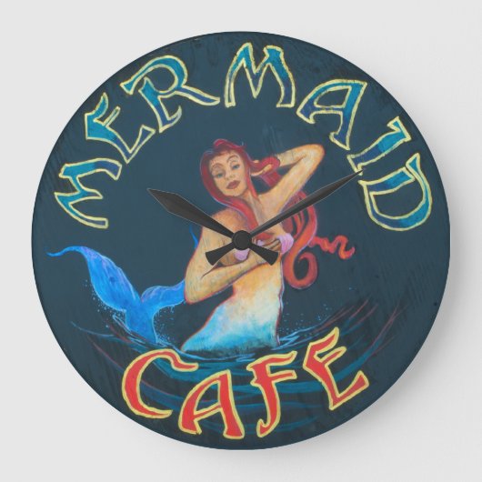 Hawaiian Art van C. Cabral: Mermaid Cafe Sign. Grote Klok (Voorkant)