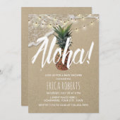 Hawaiian Beach Aloha Pineapple Baby shower Kaart (Voorkant / Achterkant)