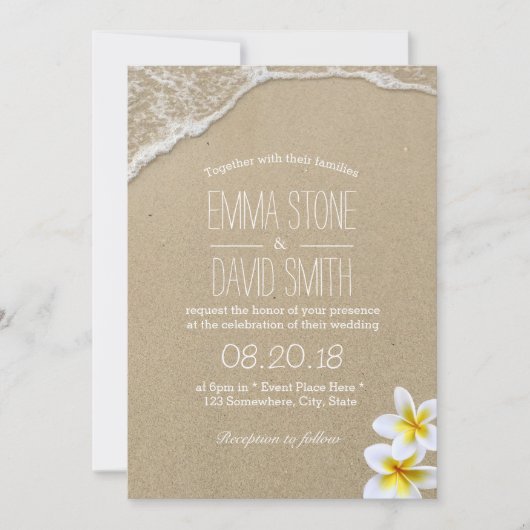 Hawaiian Beach Destination Wedding Invitations Kaart (Voorkant)