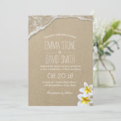 Hawaiian Beach Destination Wedding Invitations Kaart (Staand voorkant)