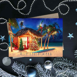 Hawaiian Beach Kerstmis Kaart