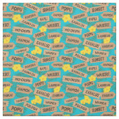 Hawaiian Beach Namen op Bright Blue Stof (Swatch)