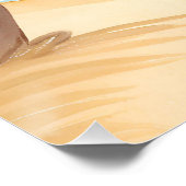 Hawaiian Beach | Palmboom Tropische Waterverf Perfect Poster (Hoek)