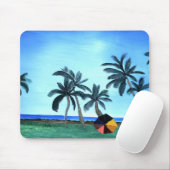 Hawaiian Beach Park & Palm Trees Painting Muismat (Met muis)