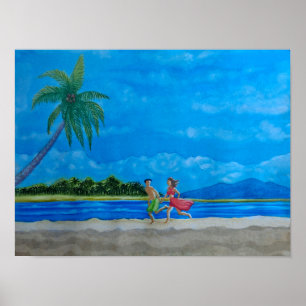 Hawaiian Beach Run Poster