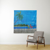 Hawaiian Beach Run Wandkleed (In situ)