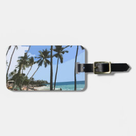 Hawaiian Beach Scene Bagagelabel