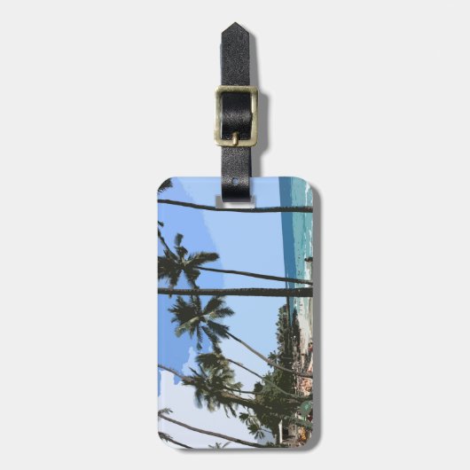 Hawaiian Beach Scene Bagagelabel (Voorkant verticaal)