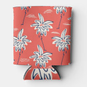 Hawaiian beach shirt, doodle palmpatroon. blikjeskoeler (Voorkant)