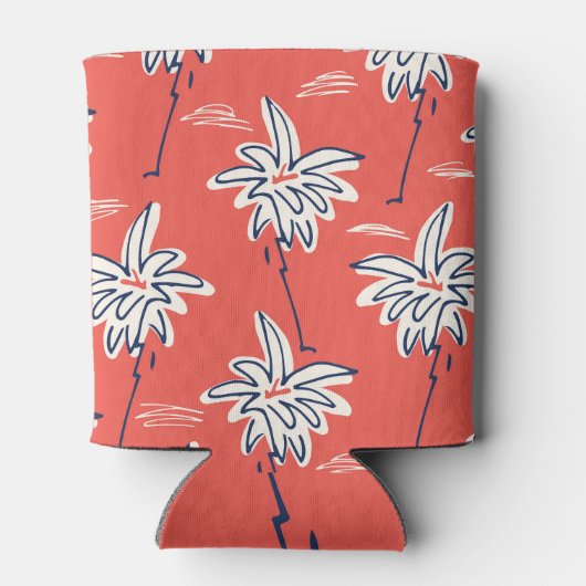 Hawaiian beach shirt, doodle palmpatroon. blikjeskoeler (Achterkant)