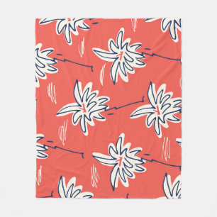 Hawaiian beach shirt, doodle palmpatroon. fleece deken