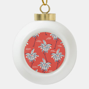 Hawaiian beach shirt, doodle palmpatroon. keramische bal ornament
