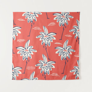 Hawaiian beach shirt, doodle palmpatroon. wandkleed