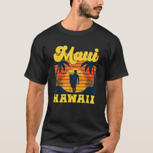 Hawaiian Beach Tropical Sunset Surfing HI Aloha Ma T-shirt