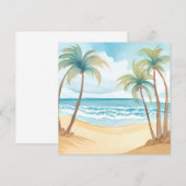 Hawaiian Beach | tropische Kaart van de palmboom (Voorkant / Achterkant)