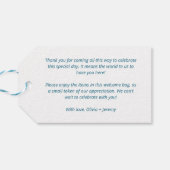 Hawaiian Beach Welkom op onze bruiloft geschenkman Cadeaulabel (Achterkant Horizontaal)