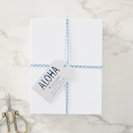 Hawaiian Beach Welkom op onze bruiloft geschenkman Cadeaulabel (Met Touw)