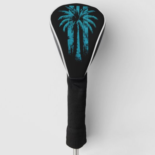 Hawaiian Beach Zomer Tropische Vakantie Palmboom Golfheadcover (Voorkant)